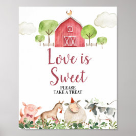 Boerderij House Animals Barnyard Love is Sweet Poster