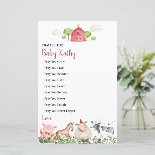 Boerderij House Animals Barnyard Prayers for Baby (Staand voorkant)