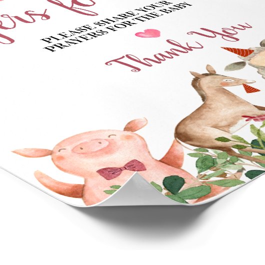 Boerderij House Animals Barnyard Prayers for Baby Poster (Hoek)