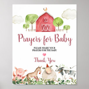 Boerderij House Animals Barnyard Prayers for Baby Poster
