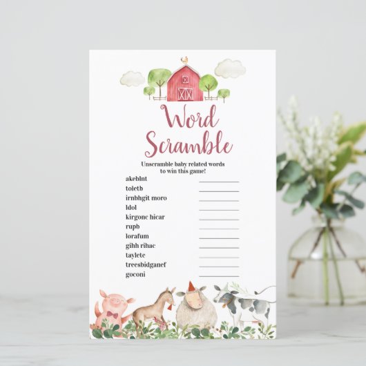 Boerderij House Animals Barnyard Scramble (Staand voorkant)