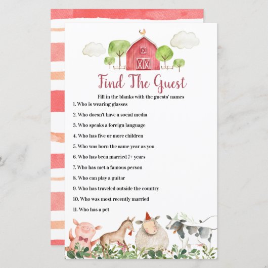 Boerderij House Animals Barnyard vindt het gastspe (Voorkant / Achterkant)