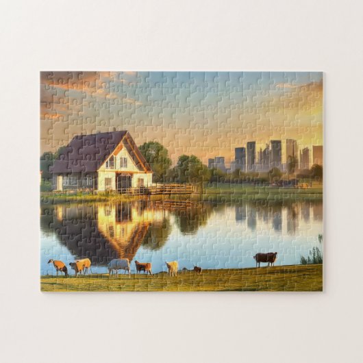 Boerderij House Animals De dagelijkse puzzel Recen Legpuzzel (Horizontaal)