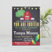 Boerderij House Baby shower Uitnodiging (Staand voorkant)