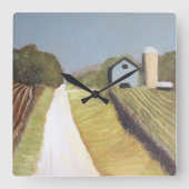 Boerderij House Clock Vierkante Klok (Voorkant)