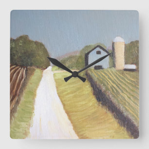 Boerderij House Clock Vierkante Klok