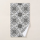 Boerderij House Damask ConcreteTile Pattern Leaf S Bad Handdoek (Handdoek)