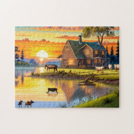Boerderij House Easy Brain Art Puzzel Foto Puzzels (Horizontaal)