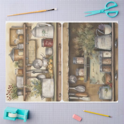 Boerderij House Kitchen Tissuepapier (Craft)