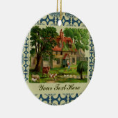 Boerderij House met kippen Keramisch Ornament (Rechts)