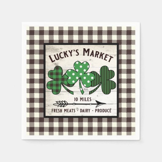 BOERDERIJ HOUSE ST PATRICK'S DAY SHAMROCK DECOUPAG SERVET (Voorkant)