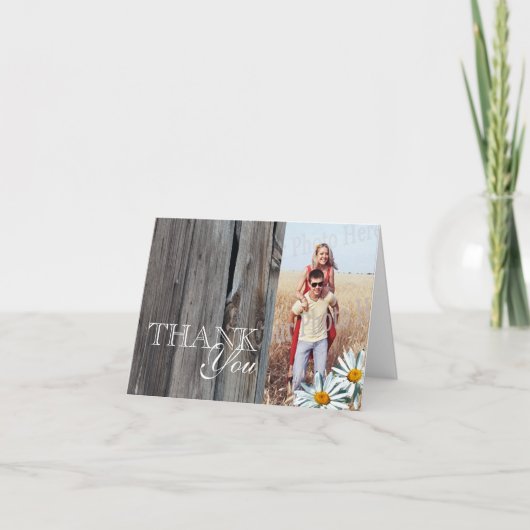 Boerderij Hout en Madeliefjes Foto Bedankt (Voorkant)