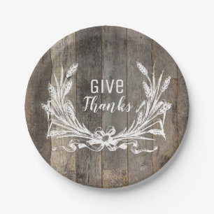 boerderij hout geven bedankt Thanksgiving feest Papieren Bordje