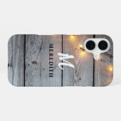 Boerderij Hout Rustieke Elegantie Snaar Lichtjes M iPhone 16 Hoesje (Achterkant horizontaal)