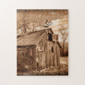 Boerderij Hout Schuur Kip Legpuzzel (Verticaal)