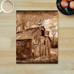 Boerderij Hout Schuur Kip Legpuzzel