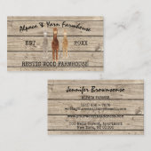 Boerderij Houten Rustieke Alpaca Visitekaartje (Voorkant / Achterkant)