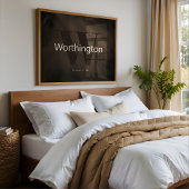 Boerderij Huis Decoratie Print met Familienaam en 