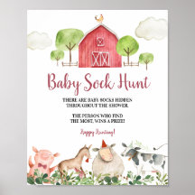 Boerderij Huis Dieren Barnyard Baby Sock Hunt Post