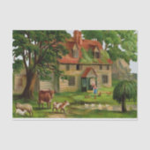 Boerderij, huis en tuin tissuepapier (Voorkant)