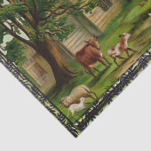 Boerderij, huis en tuin tissuepapier (Detail)