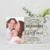 Boerderij Huis Gezegend Kerstmisschip Krans Kaart (Staand voorkant)