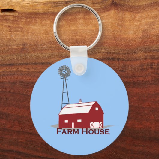 Boerderij-huiskamer groot sleutelhanger (Voorkant)