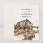 Boerderij Huwelijk Save The Date Kaart (Voorkant / Achterkant)