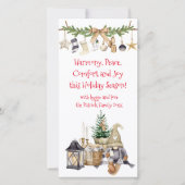 Boerderij Hygge, Vreugde, Vrede, Harmonie Kerstkaa Feestdagenkaart (Voorkant)