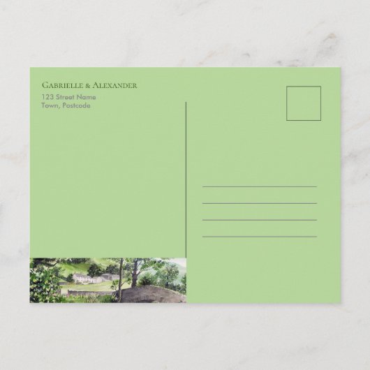 Boerderij in de buurt van Thirlmere Wedding Save T Aankondigingskaart (Achterkant)