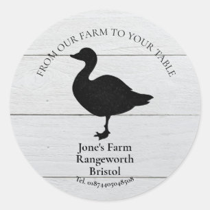 boerderij in de handel brengen van gans ronde sticker