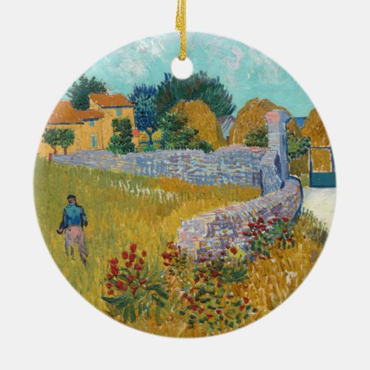 Boerderij in de Provence | Vincent van Gogh Keramisch Ornament (Achterkant)