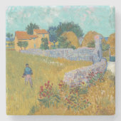 Boerderij in de Provence | Vincent van Gogh Stenen Onderzetter (Voorkant)