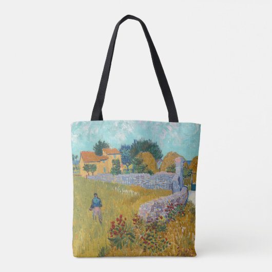 Boerderij in de Provence | Vincent van Gogh Tote Bag (Achterkant)