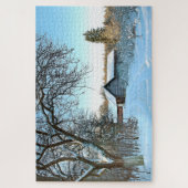 Boerderij in de sneeuw legpuzzel (Verticaal)