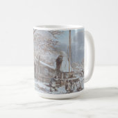 BOERDERIJ IN DE WINTER 1786  Kunst Kerst Mok (Voorkant rechts)