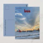 Boerderij in de winter in Johnson County Iowa Briefkaart (Voorkant / Achterkant)