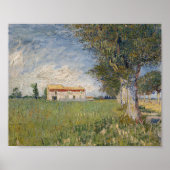 Boerderij in een tarweveld | Vincent van Gogh Poster (Voorkant)