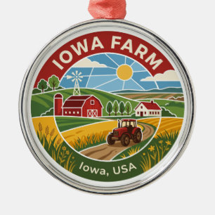 Boerderij in Iowa Metalen Ornament