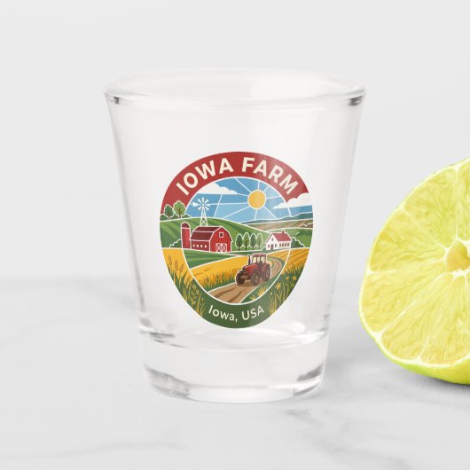 Boerderij in Iowa Shot Glas (Voorkant)