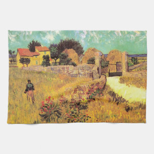 Boerderij in Provence door Vincent van Gogh Theedoek