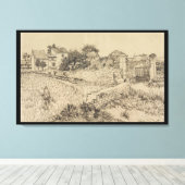 Boerderij in Provence van Gogh Imitatiestijl Teken Canvas Afdruk (Insitu (Houten vloer))