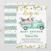 Boerderij in sociaal vervormend Baby shower Kaart (Voorkant / Achterkant)