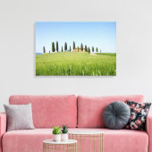 Boerderij in Toscane met cipressen canvas print (Insitu (Woonkamer))