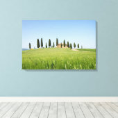 Boerderij in Toscane met cipressen canvas print (Insitu (Houten vloer))