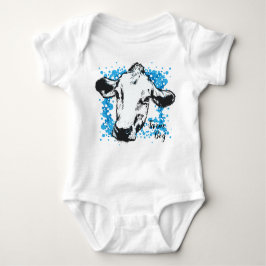Boerderij Jongen Blauw Koe Baby Bodysuit