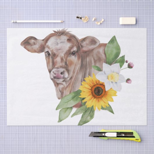 Boerderij kalveren Waterverf voorjaar Tissuepapier (Craft)