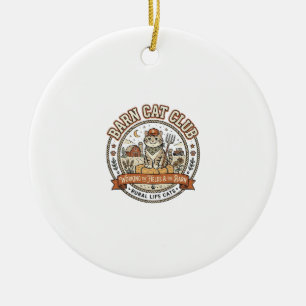 Boerderij Kat Club Kat Boer Boerderij Dier Mashup Keramisch Ornament