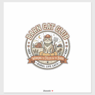 Boerderij Kat Club Kat Boer Boerderij Dier Mashup  Sticker