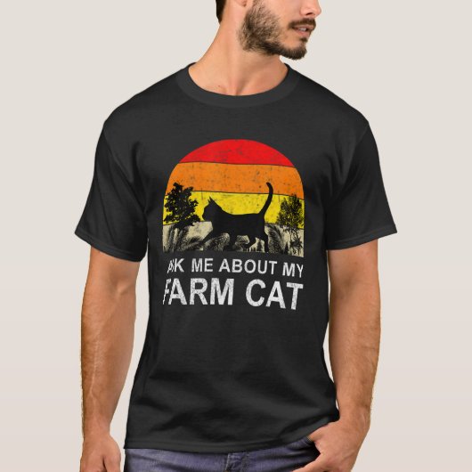 Boerderij Kat Farmer Garden Black Cat Pet Eigenaar T-shirt (Voorkant)